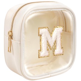 KOTORA Cute Travel Makeup Bag - Preppy Makeup Bag Sweet 16 Gifts Sister Girlfriend Gifts Monogram Makeup Bag Make Up Bag Large Cosmetic Bags for Women Friend Birthday Gifts Preppy Stuff