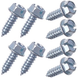 Chrome License Plate Screws Kit - 8 Pcs | Rustproof Fasteners for Front & Back License Plates, Covers and Frames on Domestic Cars, SUVs, Trucks | Stainless Steel Self Tapping Mounting Bolts