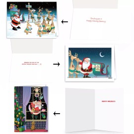 Funny Variety Pack of 24 Funny Christmas Cards -  Assorted Set -