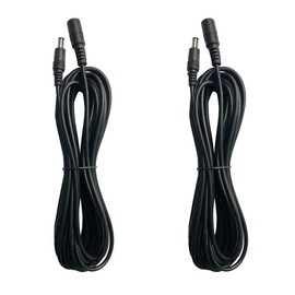 DC 12V Power Extension Cord Cable 15ft (5m) 2.1mm x 5.5mm Power Adapter Supply Extension Cable for CCTV Security Cameras IP Camera DVR Standalone, LED Light Strip, Baby Monitor, Router (2 Pack)