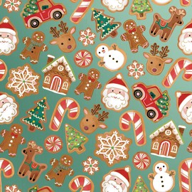 Jillson Roberts Gift Wrap, Christmas Cookies (6 Jumbo Rolls 10 feet x 30 inches)