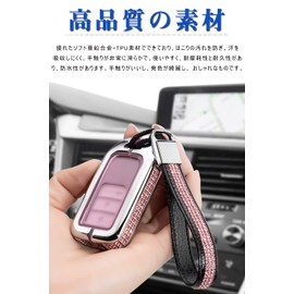 LETINGFAR Key Case, For Honda, Smart Key Case, Key Cover, TPU Alloy, ABS, Honda Dedicated Design, 2/3/4 Button, Key Holder, Fit For CRV Smart Key Case, Pink