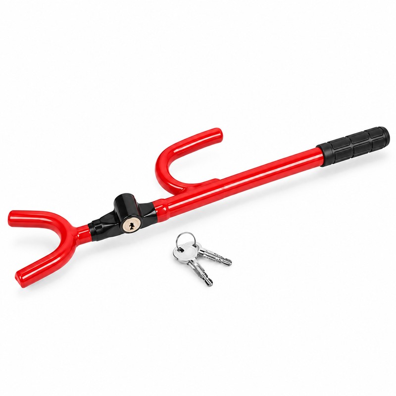 Telescopic Steering Wheel Lock for Vehicle Security – Adjustable U-Shaped