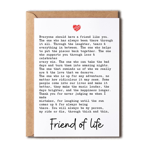 EirlysDesigns Best Friend Card - Thank You For Being In