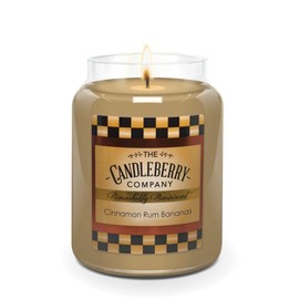 Candleberry Candles | Cinnamon Rum Bananas | Relaxing Aromatherapy Candles | Hand Poured in The USA | Highly Scented & Long Lasting | Large Jar 26 oz.