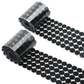 Self Adhesive Dots, Strong Adhesive 400pcs(200 Pairs) 0.79 Inch Round Adhesive Strips, Small Circle Dots, Sticky Back Tapes for Home Classroom Office (Black)