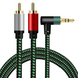 OUGCYG RCA to 3.5mm Cable 4m, Phono Mini Jack Stereo Lead Gold-Plated Red and White Aux Headphone Cord RCA Audio Y Splitter Compatible with Hi-Fi Amplifier Speaker DJ TV Car (4m)