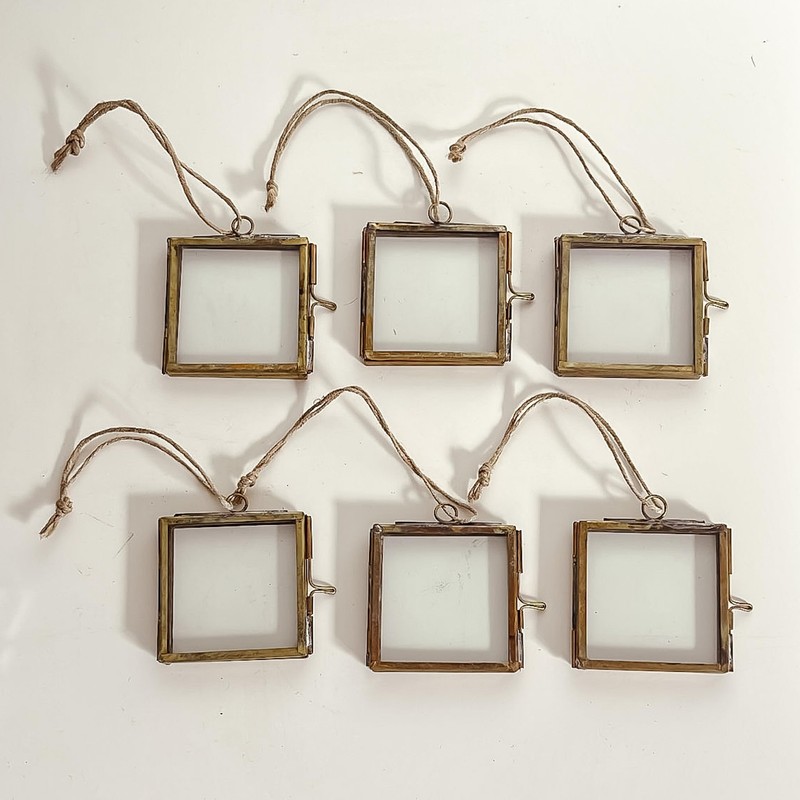 6 x 5cm Brass Double Sided Photo Frames