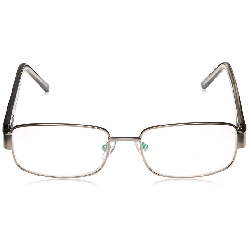Foster Grant Wes Men's Rectangular Multifocus Glasses (Gunmetal, 1.25)