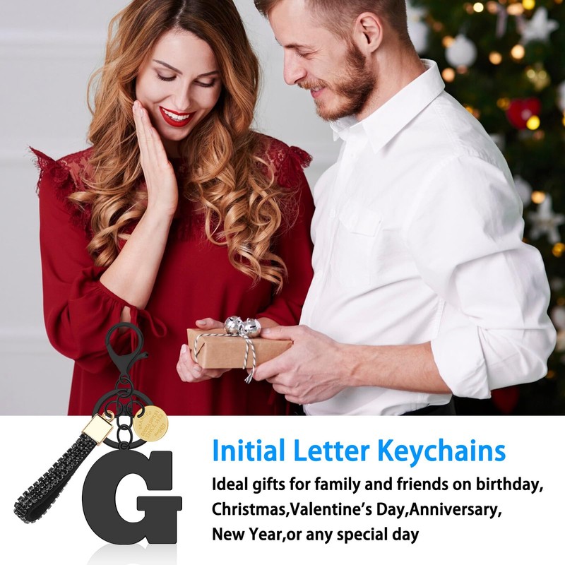 Alphabet Initial Letter Keychain for Women Girls Men Initial Letter