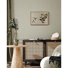 VIYYIEA Botanical Framed Wall Art, Plant Vintage Art Decor Room Aesthetic, 12x16 Inch Canvas Print Artwork, Watercolor Still Life Painting Wall Decor for Bedroom Bathroom Office