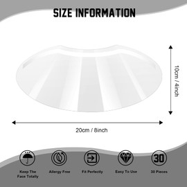 Clear Face Visor for Microblading, Permanent Makeup, Eyelash Extension, Eye Cataract, Eyelid Blepharoplastic Aftercare, Shower Face Eye Protection, Transparent Soft Visor, Pack of 30