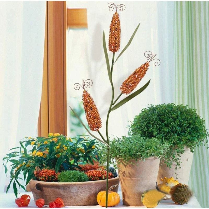 ATT Metal Corn Stake Autumn Harvest Decoration- Decorative Yard Lawn