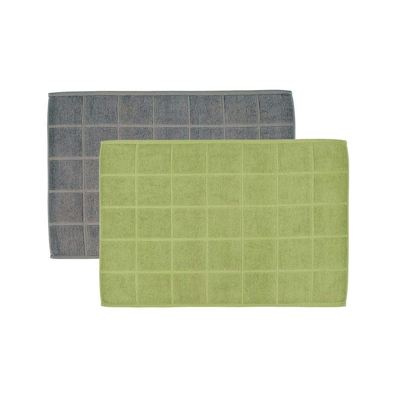 Terry Bath Mat 60 x 100 cm Plain Chequered Flannel