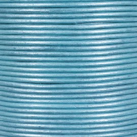 Craft County 2mm Round Leather Cord – 5, 10, 25 or 50 Yards or 328 Feet (Trully Teal, 25 Yards)