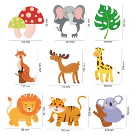 27 Pieces Jungle Animal Themed Party Decorations - Adorable Animal Cutouts Animals Theme Party Signs Paper Cutouts Centerpiece Sticks for Table Topper Birthday Party Safari Baby Shower