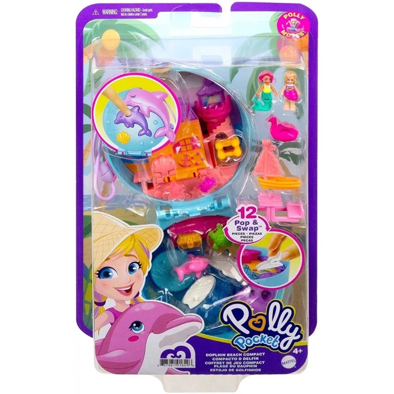 Polly Pocket Miniatura Muñecas Dolphin Beach Set Mattel