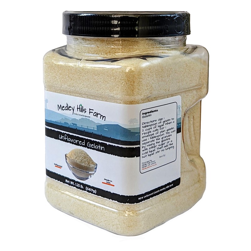 Unflavored Gelatin by Medley hills farm 1.25 lbs. in Reusable