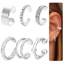 AFCJLTO Ear Cuff Set for Women Ear Cuff Earrings Fake Earrings Fake Earrings Ear Earcuffs Clip Earrings Non Piercing Fake Helix Cartilage Wrap Cuff Earrings Ear Cuff with Flannel Bag