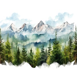 TUMOVO DIY Paint by Number for Adult, Mountain Range Paint by Numbers, Watercolor Landscape Adult Paint by Numbers Kits on Canvas, 16X20 Inch Forest Paint by Numbers for Adults Beginners Frameless