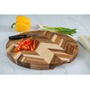 Lipper International Acacia Herringbone Round Cutting and Serving Board with
