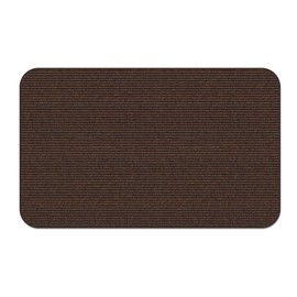 House, Home & More Indoor/Outdoor Double-Ribbed Carpet Area Rug with Skid-Resistant Rubber Backing - Bittersweet Brown - 2' x 3'