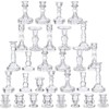 Mumufy 30 Pcs Glass Crystal Taper Candle Holders Clear Glass