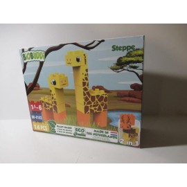 BiOBUDDi Building Blocks - Steppe Giraffe - 14 Pieces Plant Based/Eco Friendly