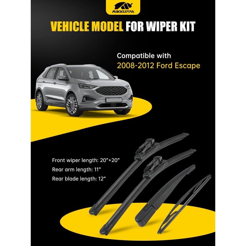 MIKKUPPA 20"/20"/12"/11" Windshield Wiper Blades - Replacement for 2008-2012 Ford