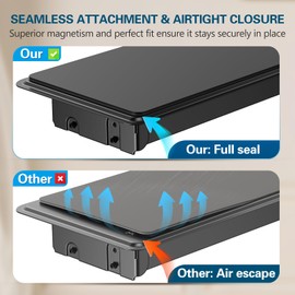 Magnetic Vent Covers, Vent Covers for Home Floor 4 Pack, Wall and Ceiling Vent Register, 5.5" X 12" for Floor Wall and Ceiling Vent Covers RV Residential HVAC and Air Conditioning Vents Black