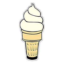 SignMission Soft Serve ICE Cream Vanilla Concession Decal cart Cone