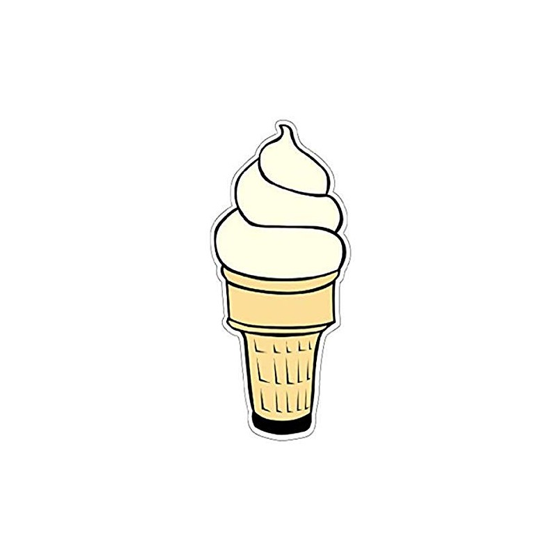 SignMission Soft Serve ICE Cream Vanilla Concession Decal cart Cone