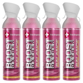 Boost Oxygen Large Balance Pink Grapefruit Aroma 10 Liter Canister | All-Natural Resiratory Support for Aerobic Recovery, Altitude, Performance and Health (4 Pack)
