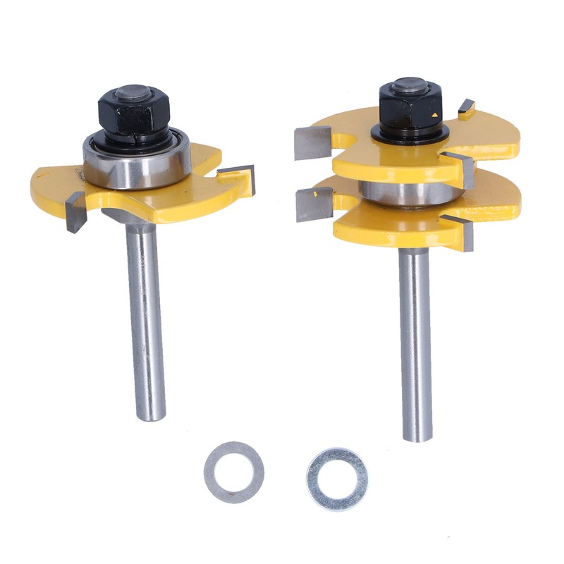 2Pcs Router Bit T Type 3 Teeth Milling Cutter Cutting