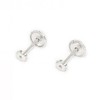 18ct White Gold flower 3 mm baby-newborn Earrings