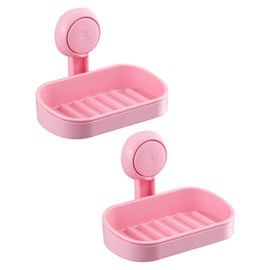 TAILI Soap Dish for Shower 2 Pack, Max Hold 3 KG Suction Soap Holder for Bathroom, Bathtub, Wall Mounted, Waterproof, Drill-Free, Removable Shower Organizer, Sponge Sink Holder, Plastic In Pink