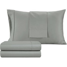 IZOD Sateen Silky 4Pc King Size Bed Sheet Set, Deep Pockets - fits Upto 17", Smooth & Buttery Feel Sheet Set, Long-Staple Soft Combed 100% Cotton Bed Sheet, Hotel Luxury Bedding - Sage