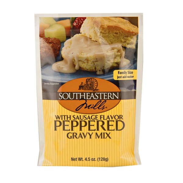 Southeastern Mills Old Fashioned Peppered Gravy Mix with Sausage Flavor 4.5 oz (Pack of 4)