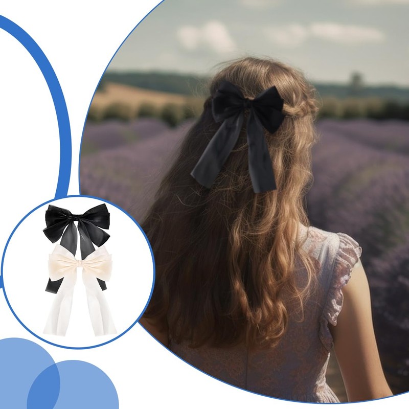 XPEX 2 Pcs Bowknot Hair Clips Big Bow Hair Clips