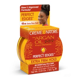 Creme of Nature with Argan Oil From Morocco Perfect Edges Hair Gel, 48 Hour Hold with Moisture and Exotic Shine, Extra Firm Hold, 2.25 Oz (Pack of 1)