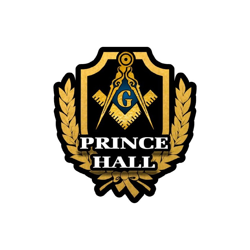 ProSticker 103 (One) 4" Masonic Series"Prince Hall" Freemason Compass Decal