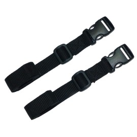 Webbing Strap with Quick Release Buckle, Pack of 2 (Black, 2 metres)