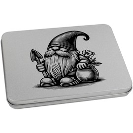 Azeeda 170mm 'Garden Gnome With Trowel' Metal Hinged Tin/Storage Box (TT00246317)