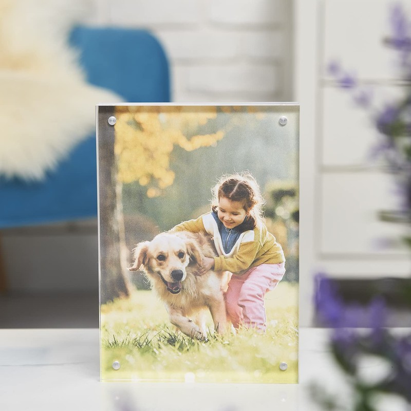 Scribble 7 x 5 Inch Acrylic Photo Frame/Block, Free Standing,