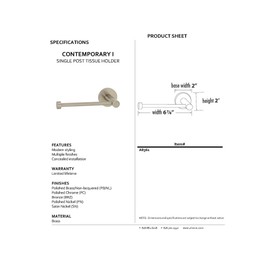 Alno A8361-PC Contemporary I Modern Tissue Holder, 6-7/8", Polished Chrome