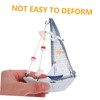 Operitacx Sailboat Model Decoration Wooden Boat Model Miniature Craft for