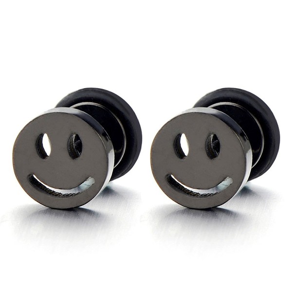 Smiling Face Earrings Men Women Boys - Stud Earrings -