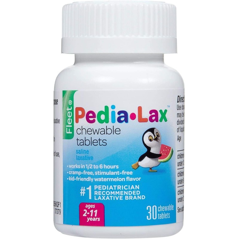 Pedia-Lax Laxative Chewable Tablets for Kids, Ages 2-11, Watermelon Flavor,