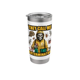 Funny men pest control exterminator exterminating job work Stainless Steel Insulated Tumbler
