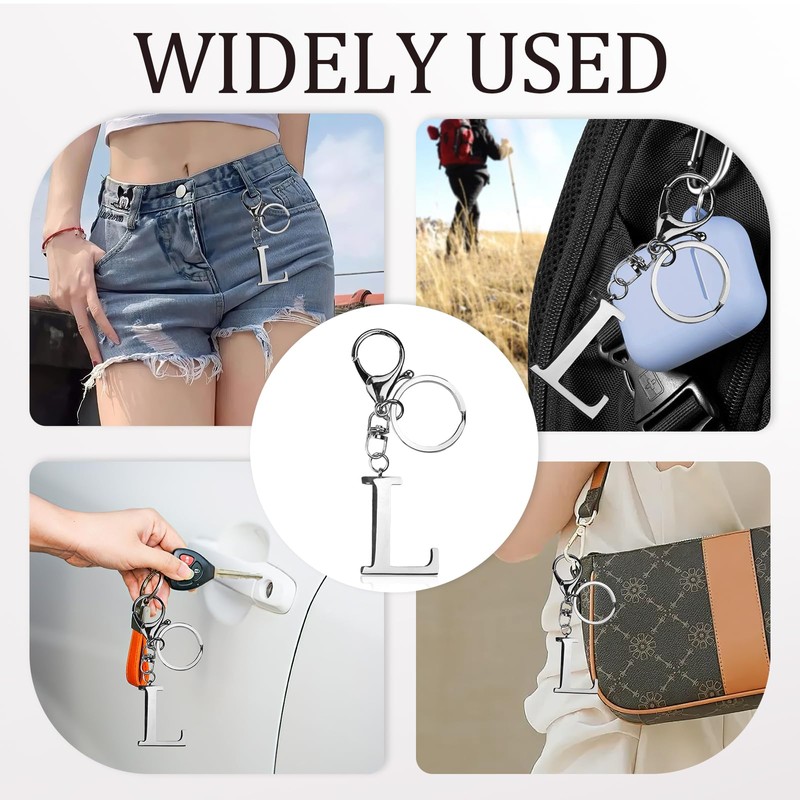 ORUZA Letter Keyring Alphabet Initial Keychain, Metal Letter Key Ring